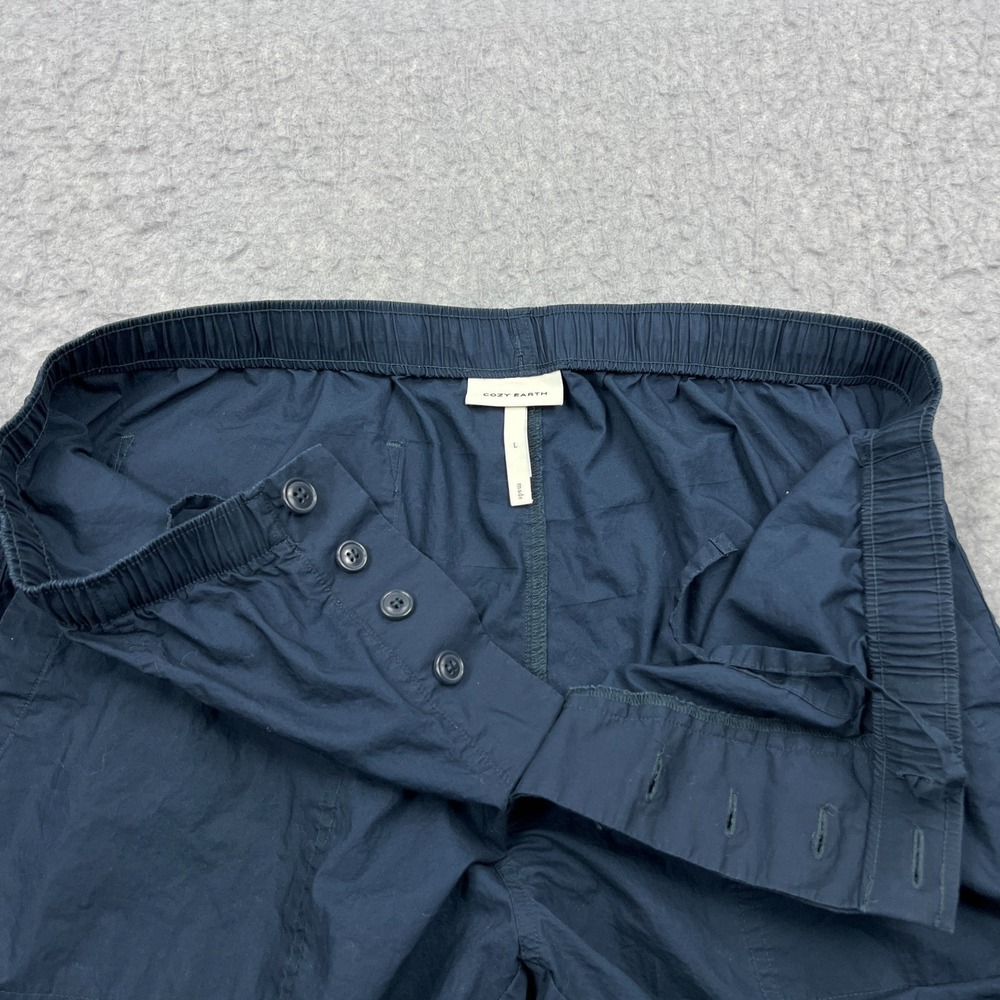 Cozy Earth Pants Men's Large Blue Cotton Twill Button Fly Straight Leg‎ Stretch - Picture 2 of 13